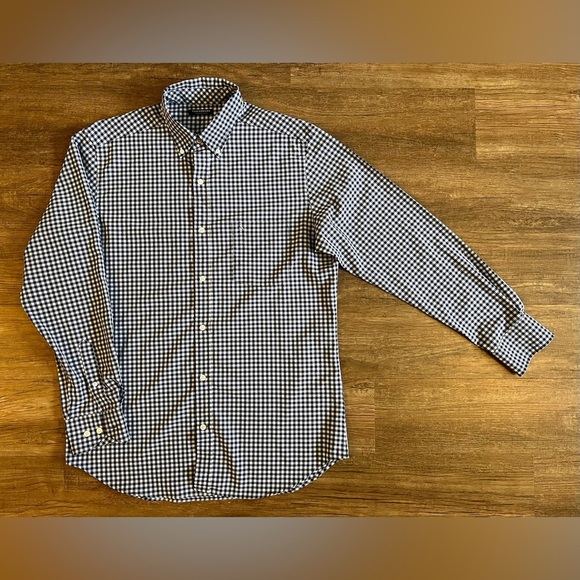 Tailorbyrd Collection‎ Mens Performance Shirt L Blues Gingham Long Sleeve D47 - Picture 1 of 9